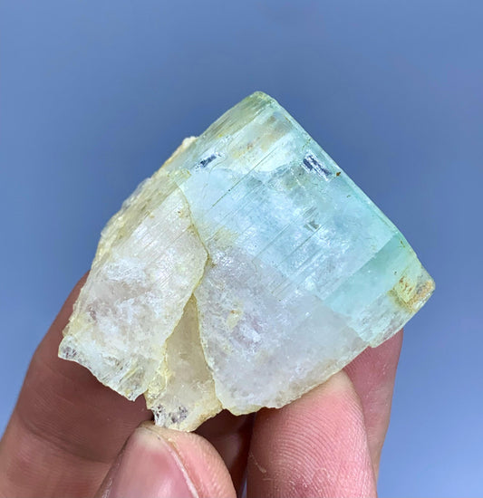 AquaMorganite Crystal, Bicolor Beryl, Aqua var Morganite from Shigar valley Pakistan - 24 gram