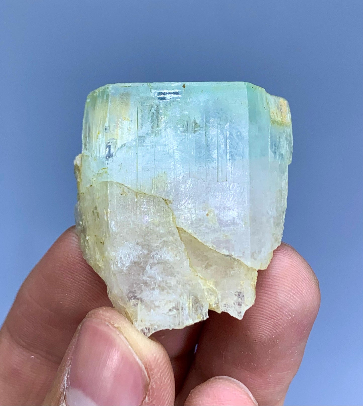 AquaMorganite Crystal, Bicolor Beryl, Aqua var Morganite from Shigar valley Pakistan - 24 gram