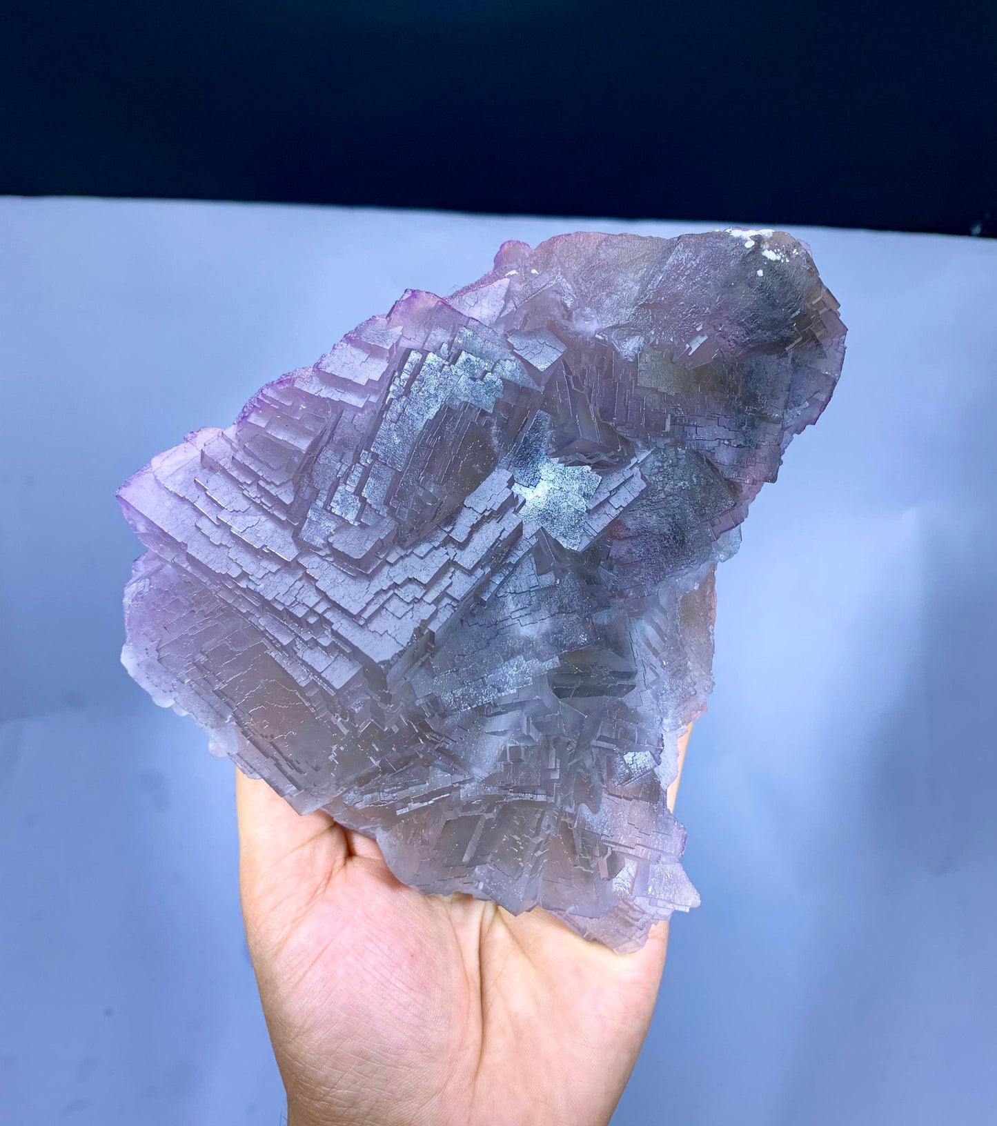 Huge Size Purple Phantom Fluorite, Unique Stepwise Terminations, Natural Fluorite Specimen - 1164 gram