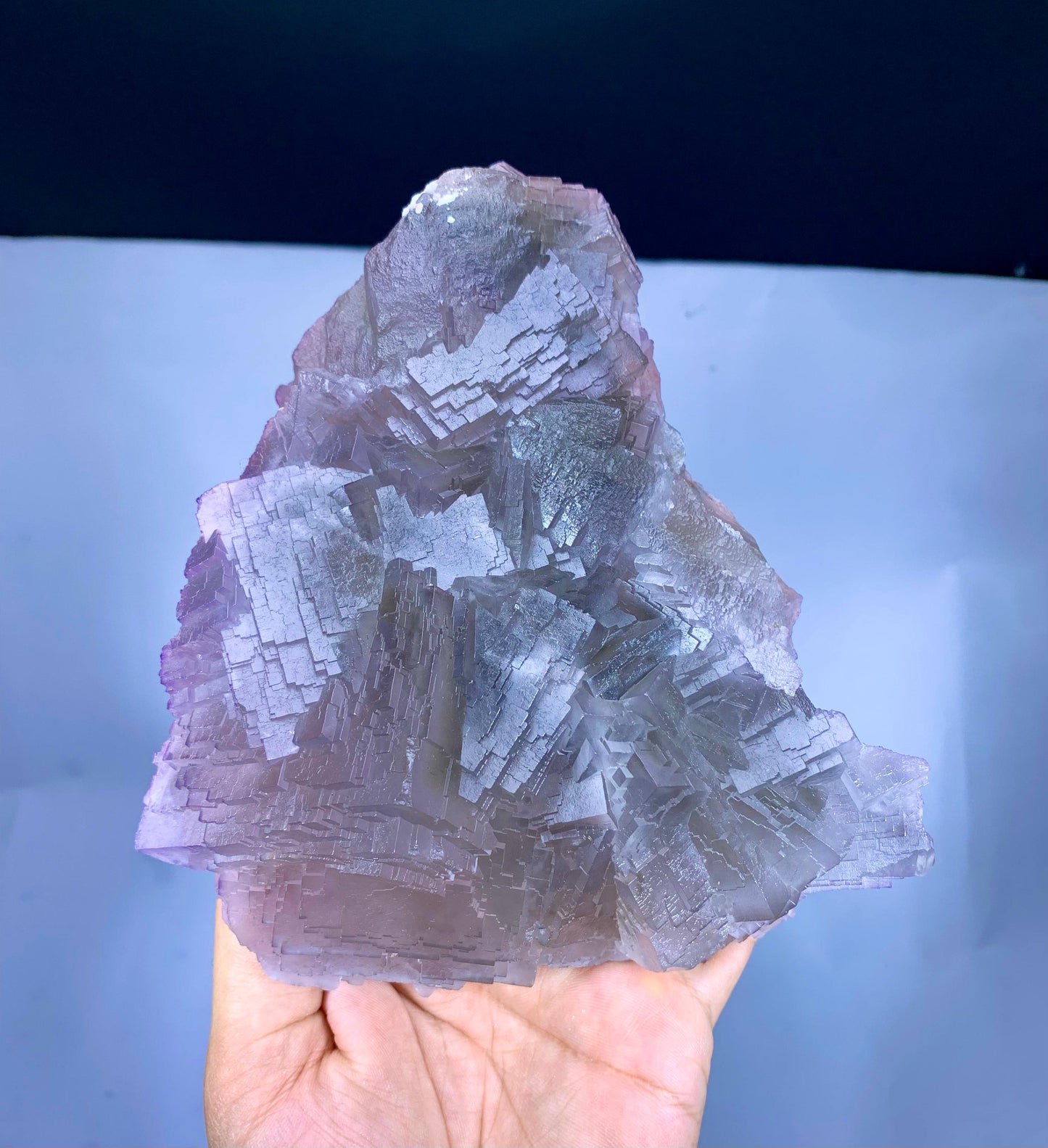 Huge Size Purple Phantom Fluorite, Unique Stepwise Terminations, Natural Fluorite Specimen - 1164 gram