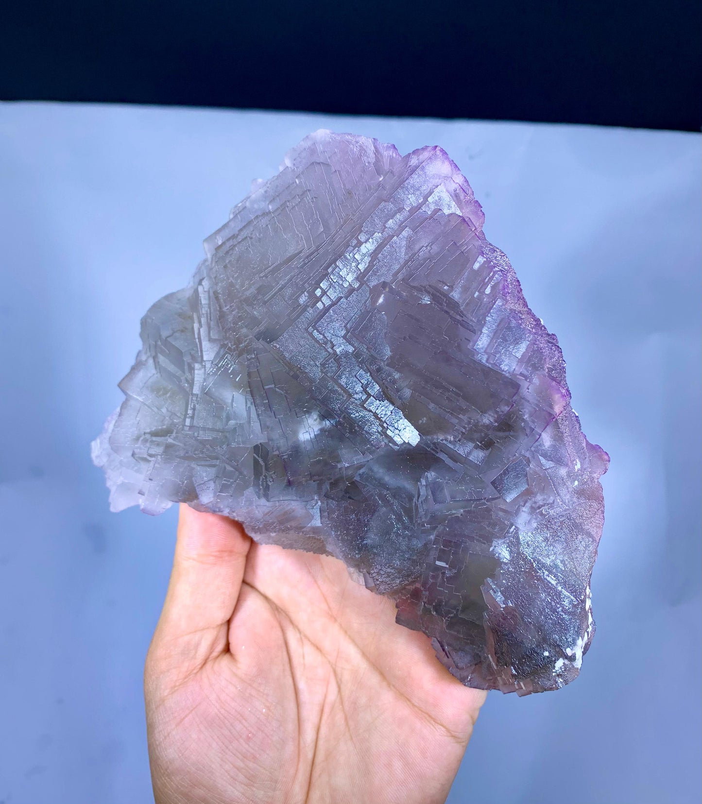 Huge Size Purple Phantom Fluorite, Unique Stepwise Terminations, Natural Fluorite Specimen - 1164 gram