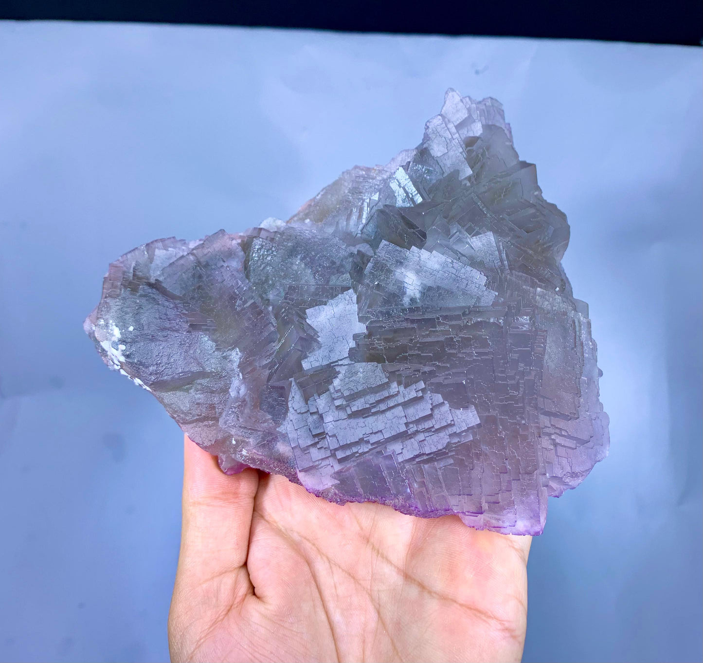 Huge Size Purple Phantom Fluorite, Unique Stepwise Terminations, Natural Fluorite Specimen - 1164 gram