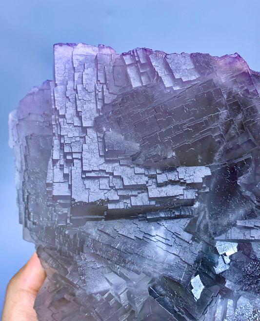 Huge Size Purple Phantom Fluorite, Unique Stepwise Terminations, Natural Fluorite Specimen - 1164 gram