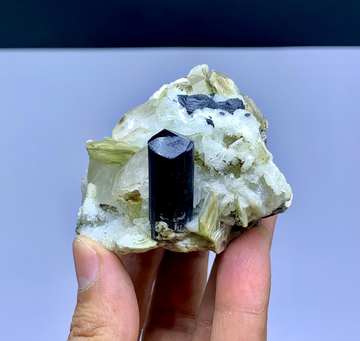 Schorl Black Tourmaline on Quartz and Mica from Pakistan - 237 gram