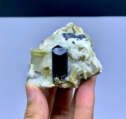 Schorl Black Tourmaline on Quartz and Mica from Pakistan - 237 gram