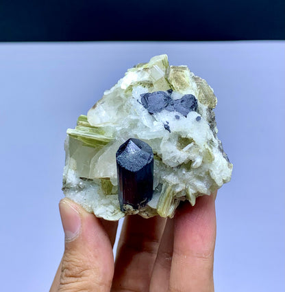 Schorl Black Tourmaline on Quartz and Mica from Pakistan - 237 gram