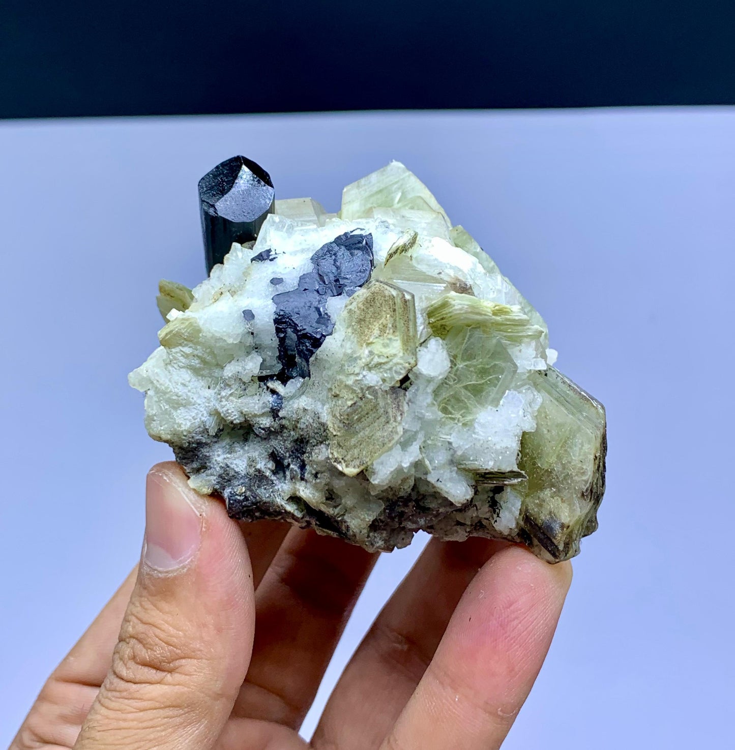 Schorl Black Tourmaline on Quartz and Mica from Pakistan - 237 gram