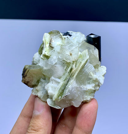 Schorl Black Tourmaline on Quartz and Mica from Pakistan - 237 gram