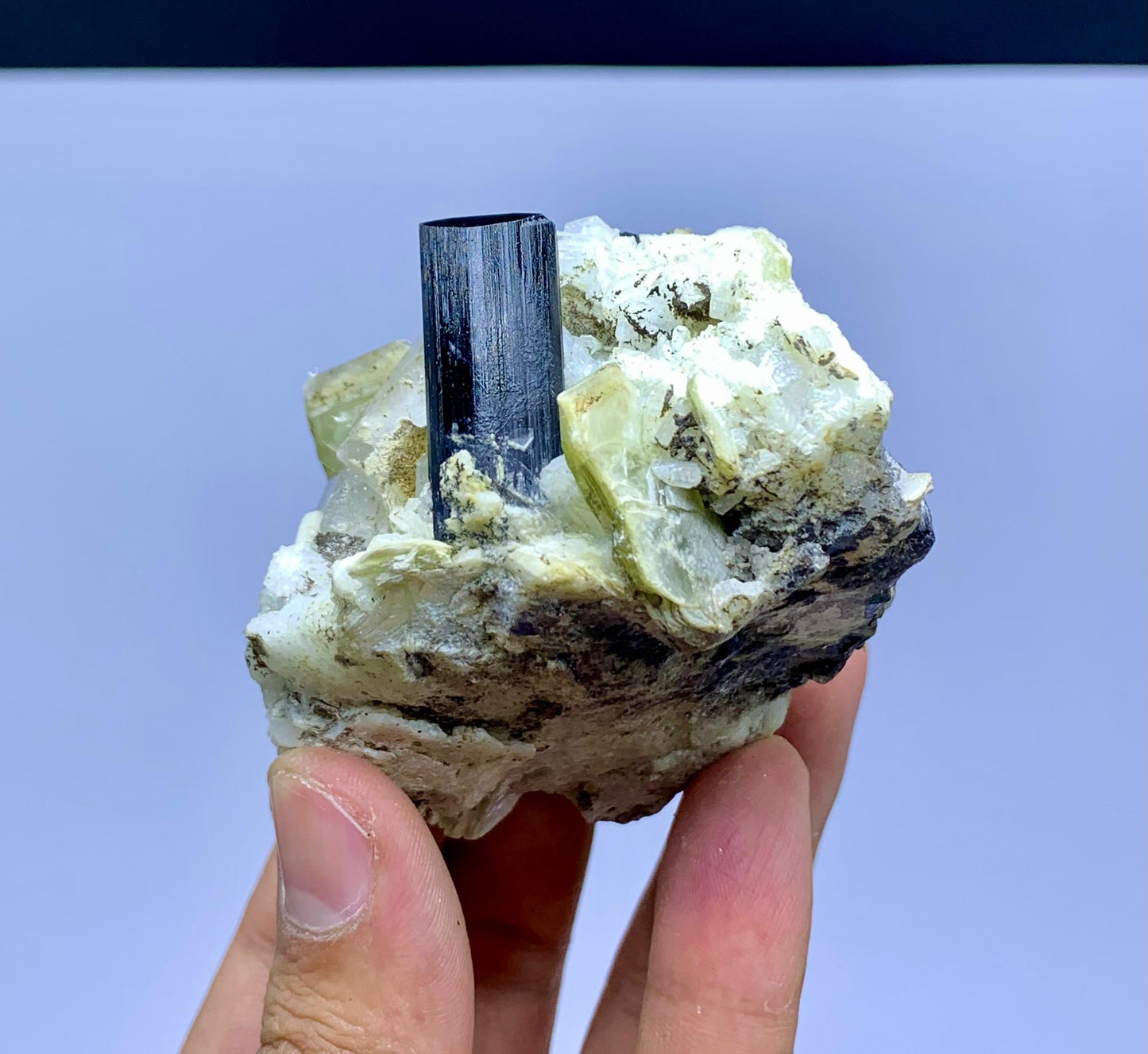 Schorl Black Tourmaline on Quartz and Mica from Pakistan - 237 gram