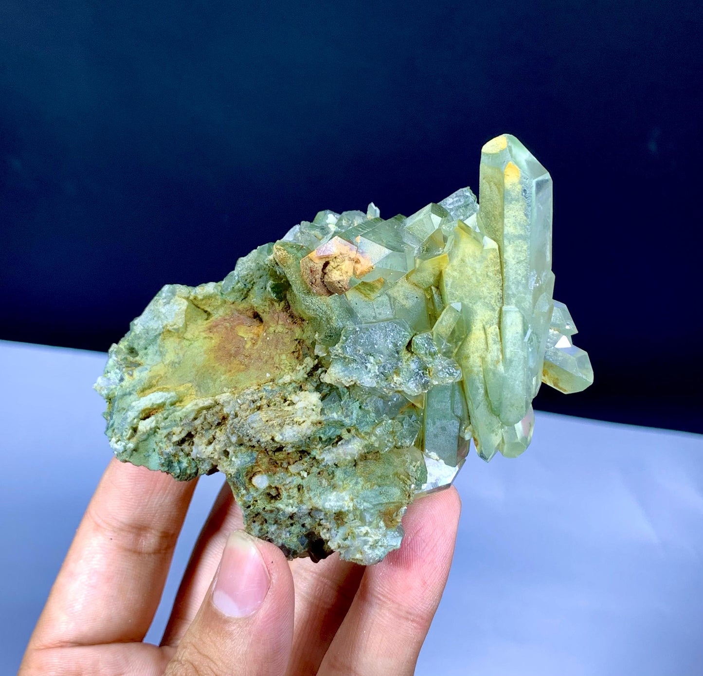 Natural Chlorine Quartz Cluster from Pakistan - 198 gram