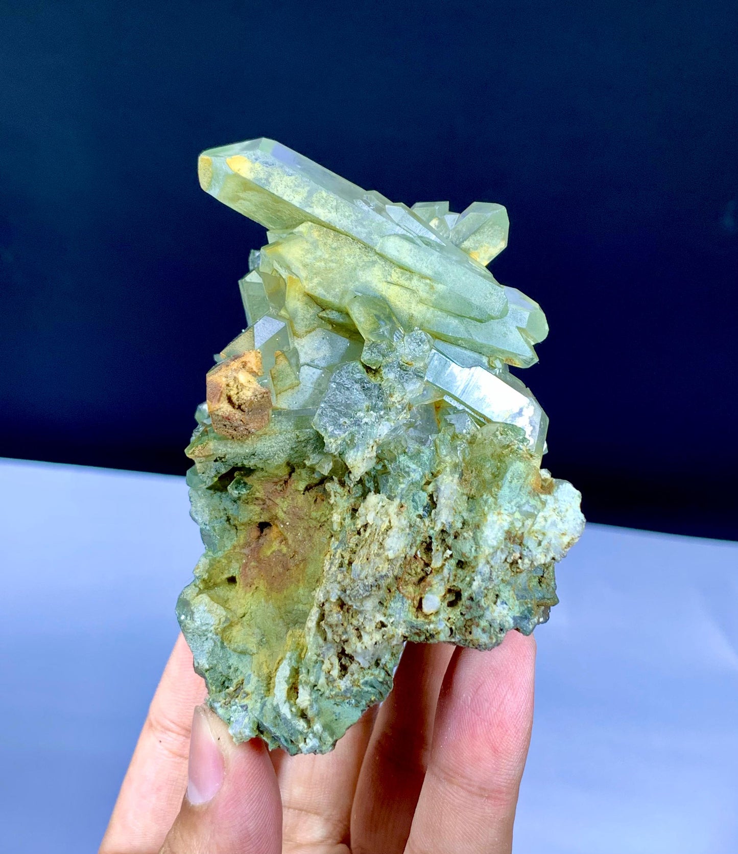 Natural Chlorine Quartz Cluster from Pakistan - 198 gram