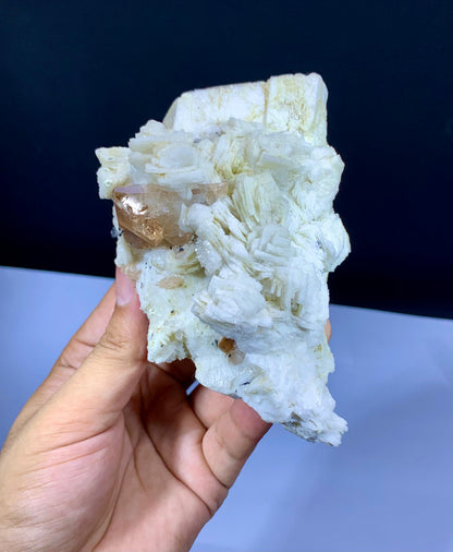 Natural Topaz Crystal on Cleavelandite Albite and Feldspar - 413 gram