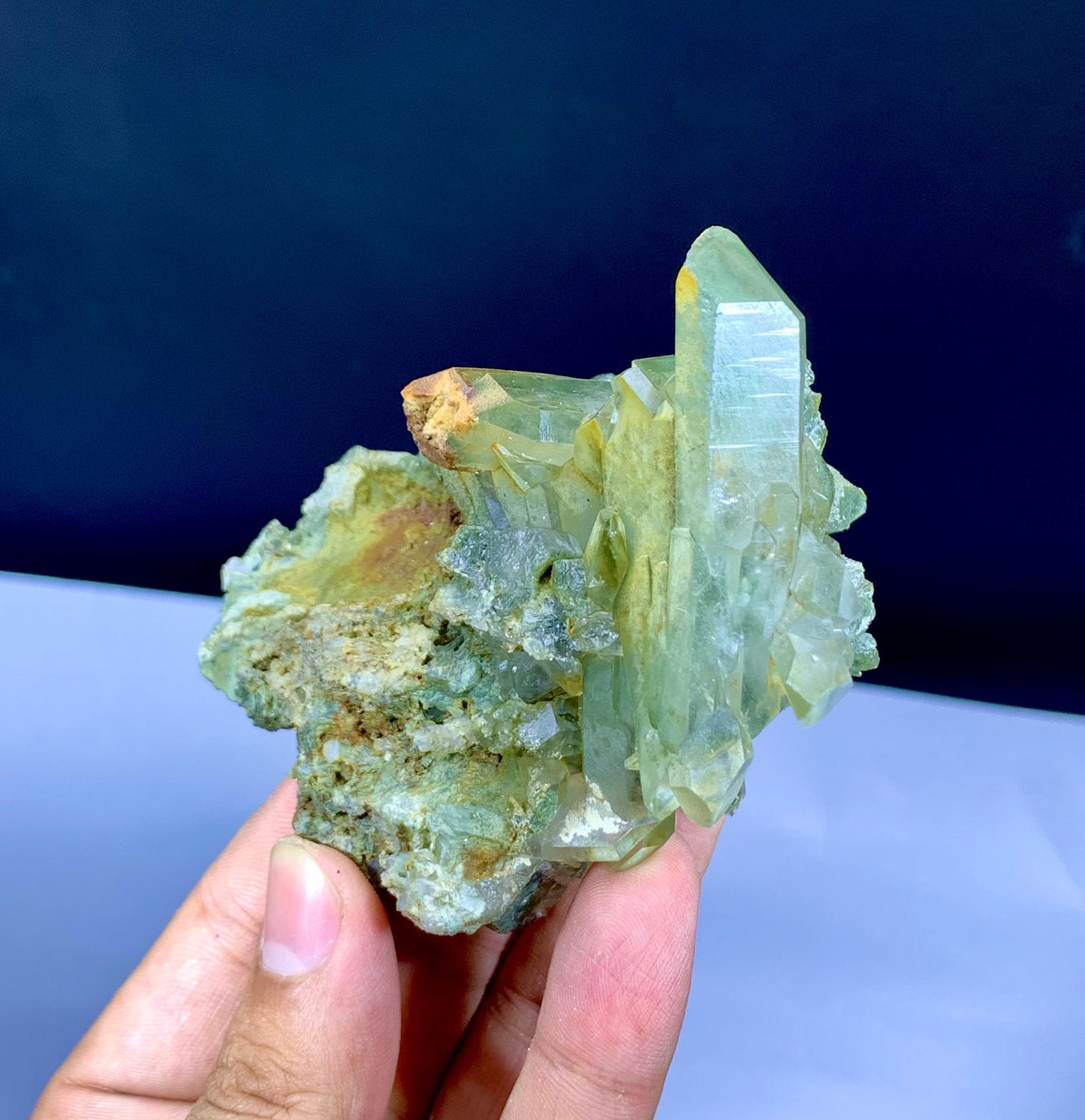 Natural Chlorine Quartz Cluster from Pakistan - 198 gram