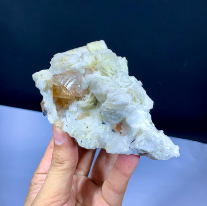 Natural Topaz Crystal on Cleavelandite Albite and Feldspar - 413 gram