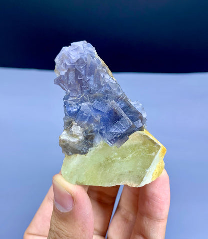 Natural Purple Phantom Fluorite on Calcite Baluchistan from Pakistan - 113 gram