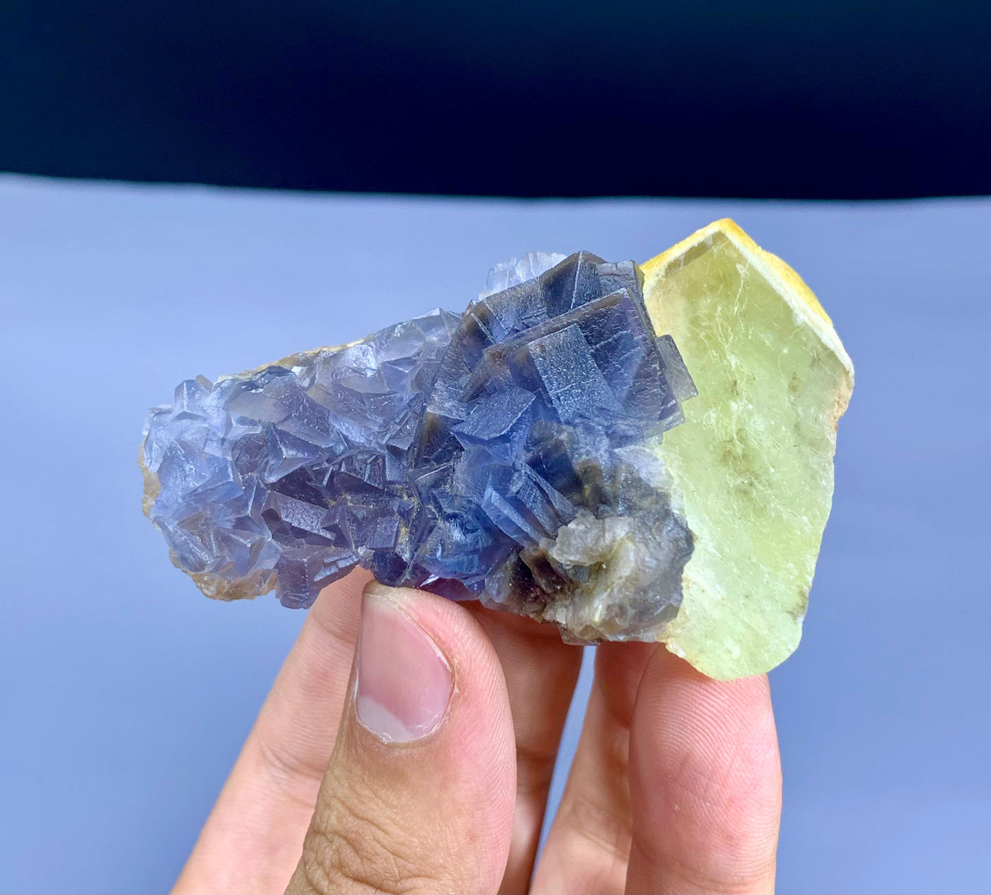 Natural Purple Phantom Fluorite on Calcite Baluchistan from Pakistan - 113 gram