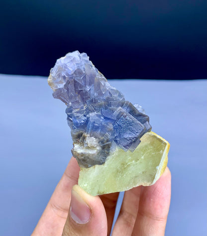 Natural Purple Phantom Fluorite on Calcite Baluchistan from Pakistan - 113 gram