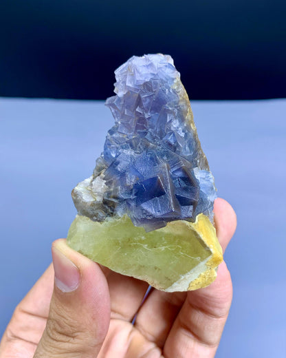 Natural Purple Phantom Fluorite on Calcite Baluchistan from Pakistan - 113 gram