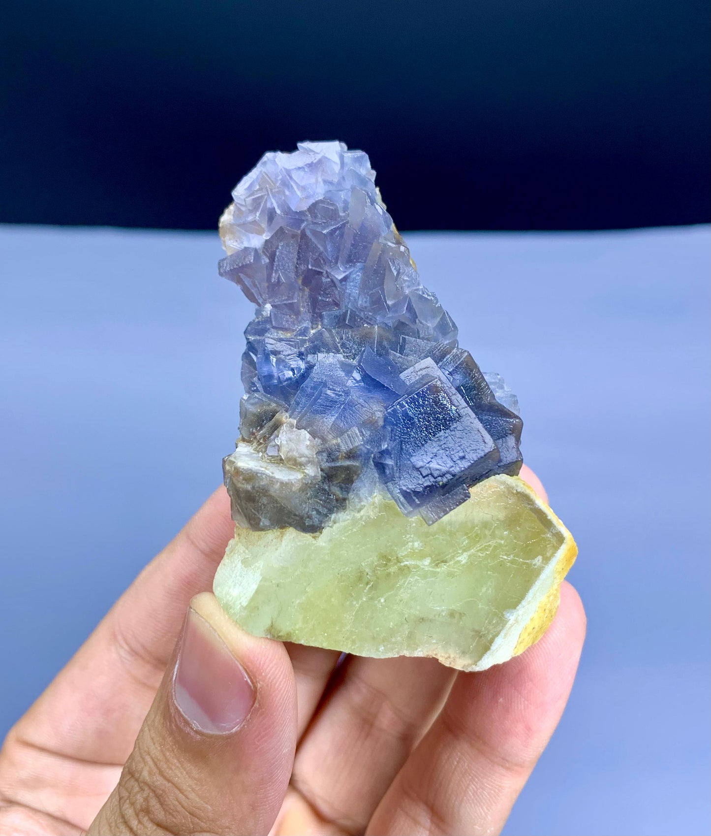 Natural Purple Phantom Fluorite on Calcite Baluchistan from Pakistan - 113 gram
