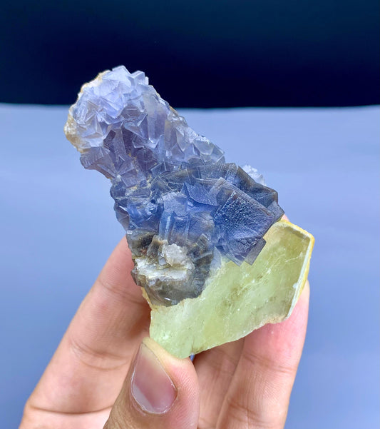 Natural Purple Phantom Fluorite on Calcite Baluchistan from Pakistan - 113 gram