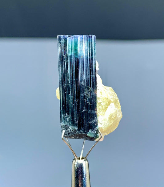 Blue Cap Tourmaline with Lepidolite from Paprok Afghanistan - 08 gram