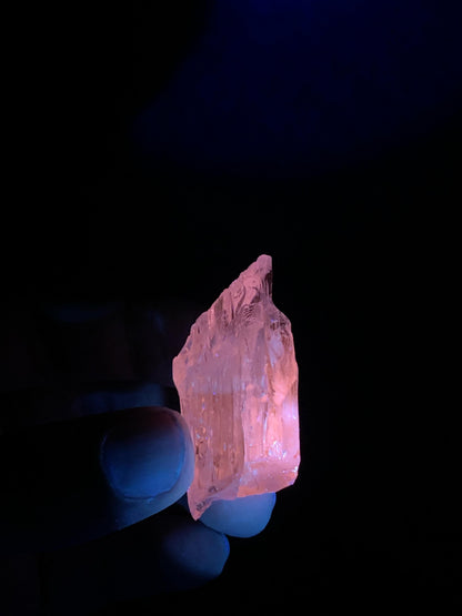 Natural Fluorescent Pink Color Kunzite Crystal from Afghanistan - 22 grams