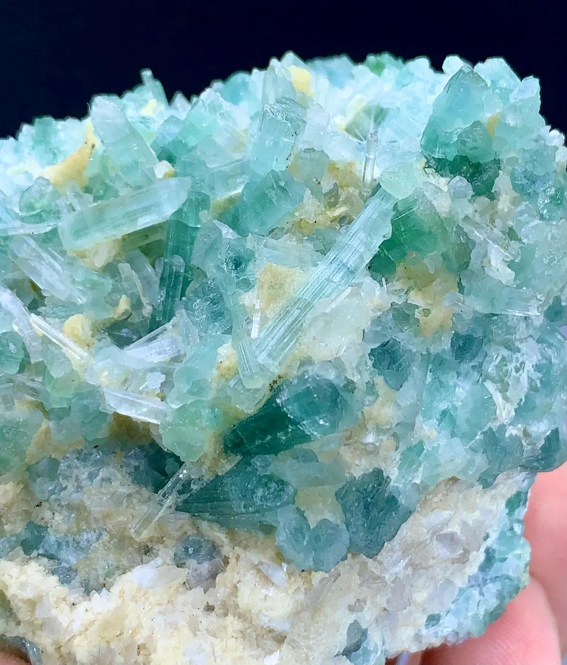 Paraiba Like Color Tourmaline Cluster on Matrix from Afghanistan - 158 grams
