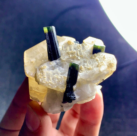 Stunning Green Cap Tourmaline Crystals on Mica, Tourmaline Specimen - 89 grams