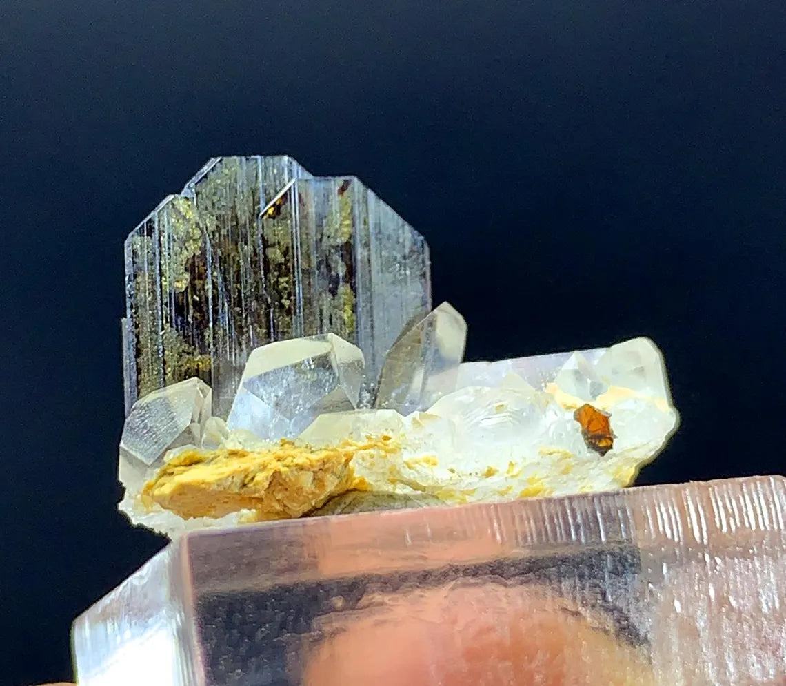 8.05 Carats Rare brown Brookite On Quartz Crystal From Pakistan