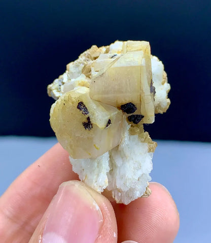 Fluorescent Apatite on Albite, Apatite Crystals, Apatite Specimen from Skardu Pakistan - 21 grams