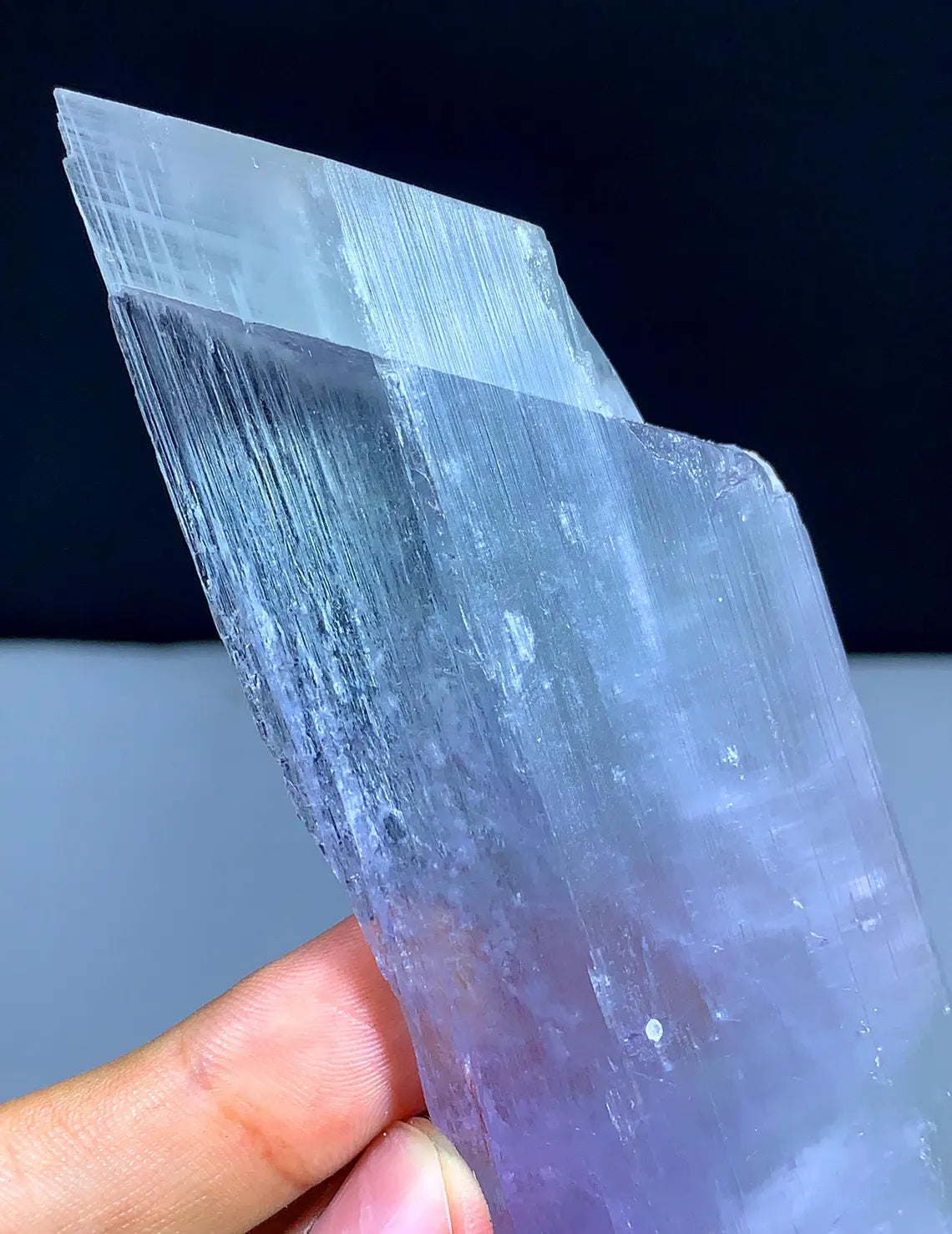 Double Sided Terminated Bi Color Kunzite Crystal From Afghanistan / 150 Gram