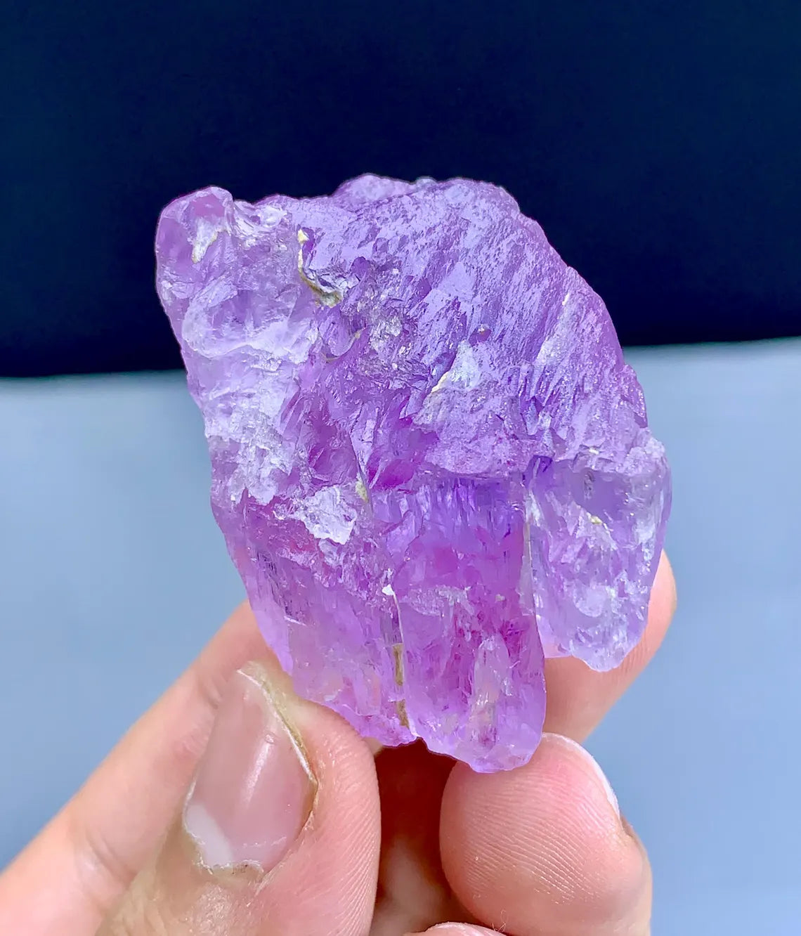 Fluorescent Deep Pink Mountain Shape Terminated Kunzite, 41 gram
