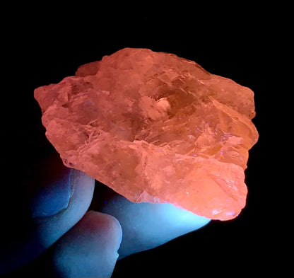 Fluorescent Deep Pink Mountain Shape Terminated Kunzite, 41 gram