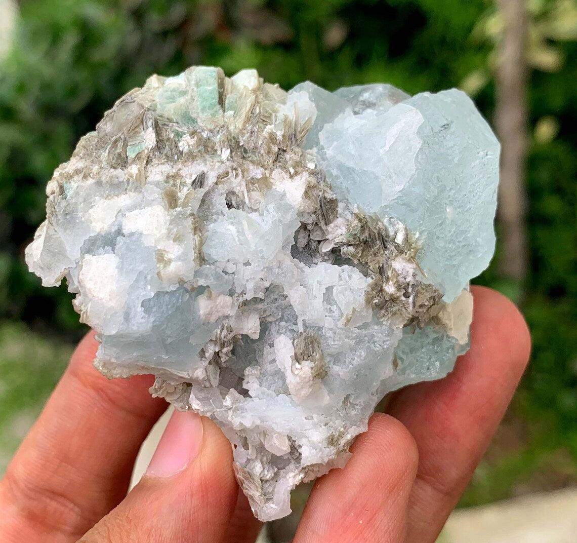 Blue Aquamarine on Mica from Pakistan - 103 gram