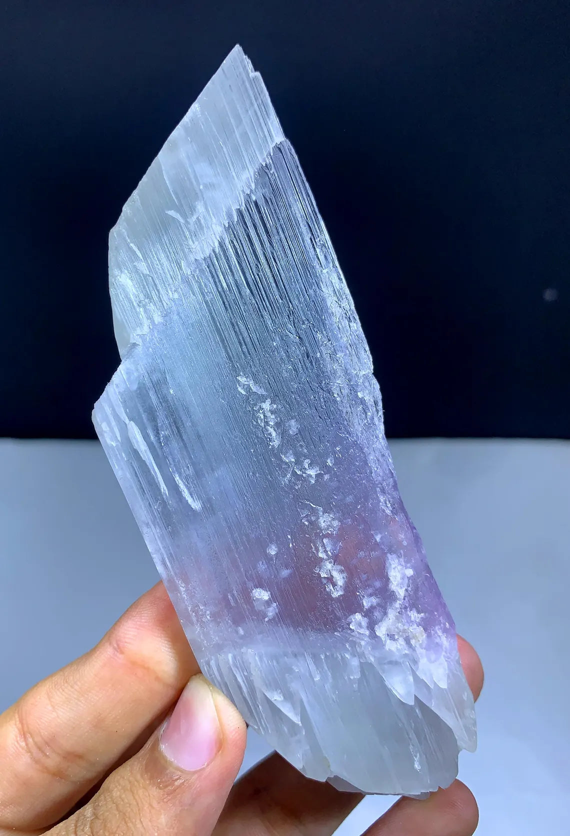 Double Sided Terminated Bi Color Kunzite Crystal From Afghanistan / 150 Gram