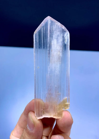 V Shape Terminated Transparnet Pink Kunzite Crystal, 32 grams