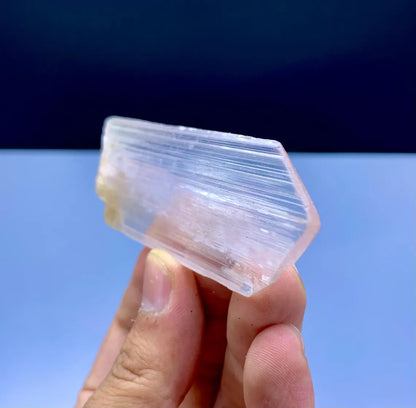 V Shape Terminated Transparnet Pink Kunzite Crystal, 32 grams