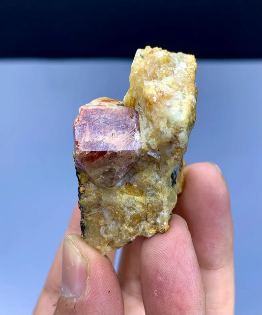 Natural Red Color Zircon Crystals on Matrix from Pakistan - 63 gram