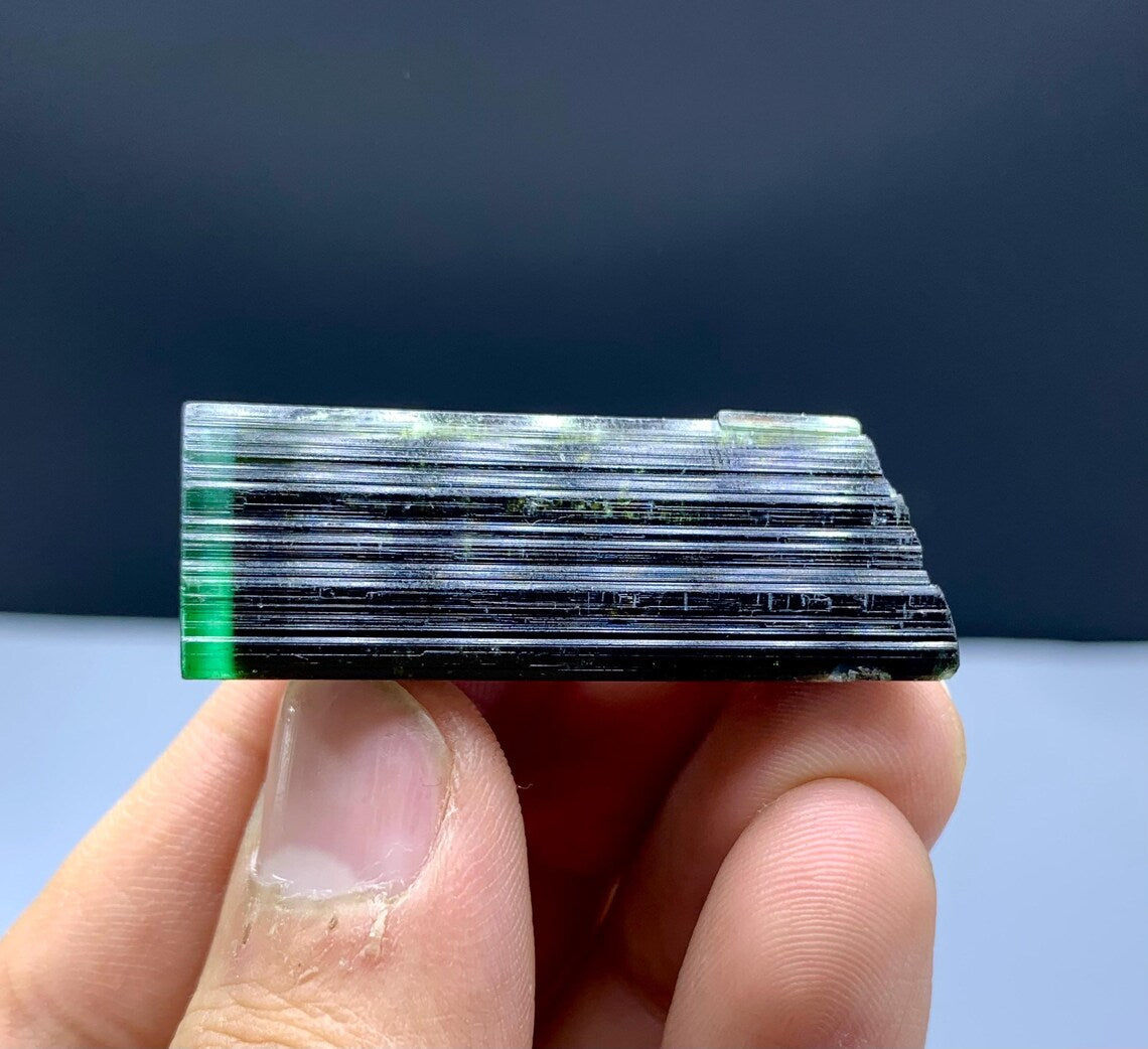 Stunning Green Cap Bicolor Tourmaline Crystal - 79.10 carat