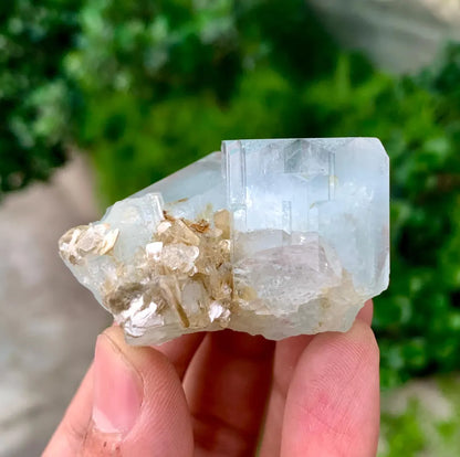 Natural Sky Blue Aquamarine Crystal from Pakistan - 68 gram