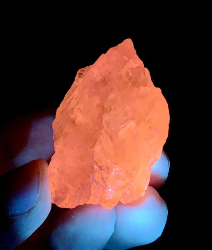 Fluorescent Deep Pink Mountain Shape Terminated Kunzite, 41 gram