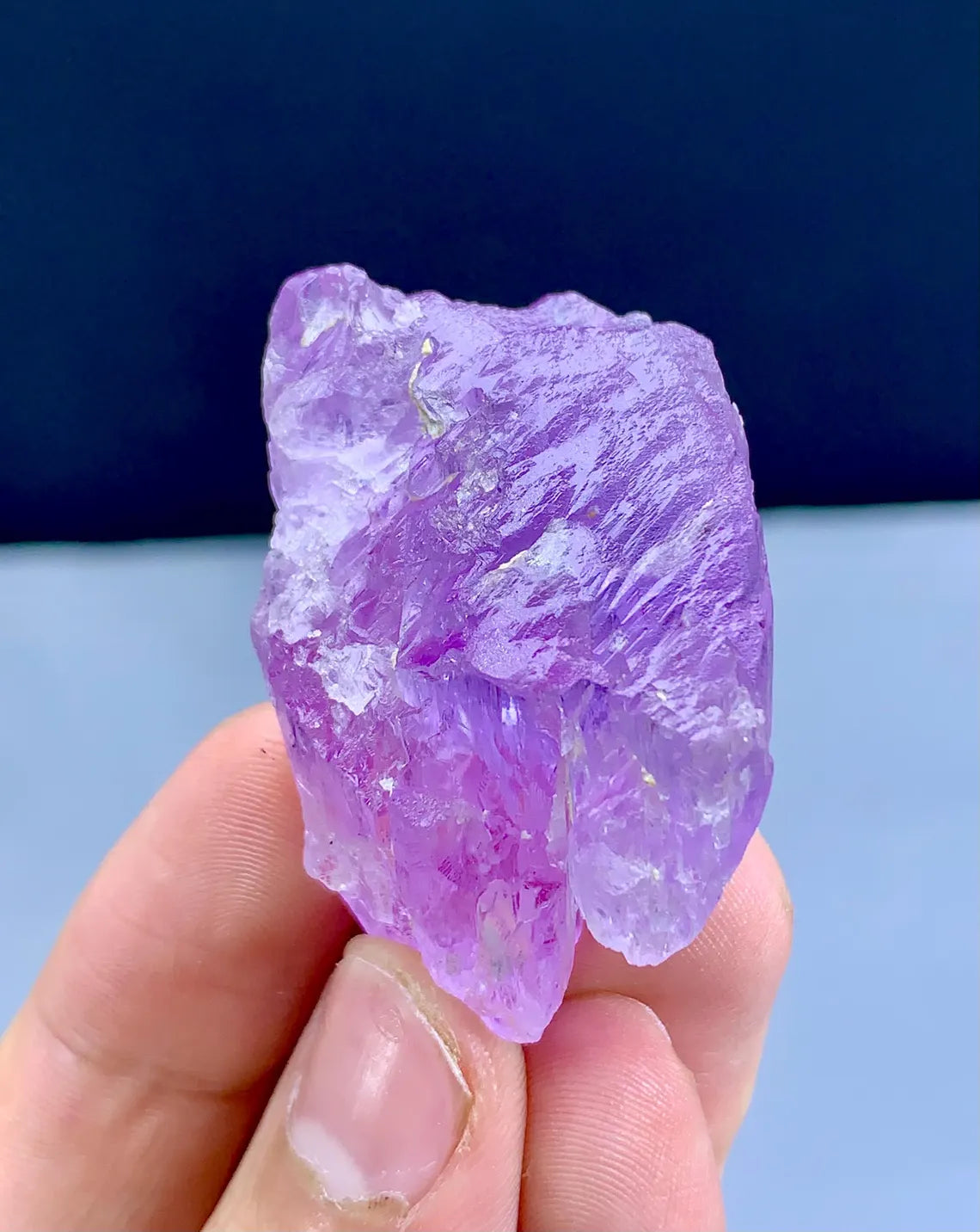 Fluorescent Deep Pink Mountain Shape Terminated Kunzite, 41 gram