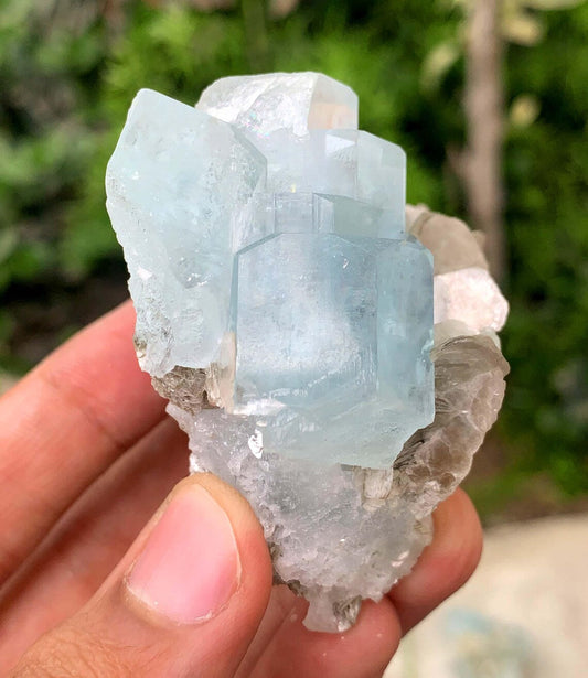 Blue Aquamarine on Mica from Pakistan - 103 gram