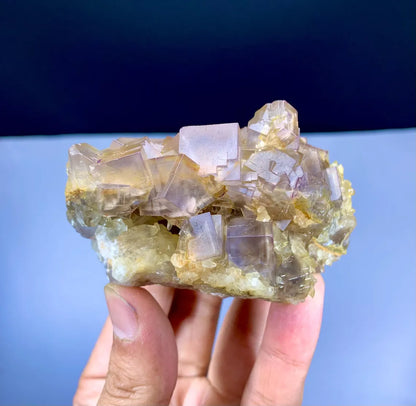 Purple & Yellow Color Cubic Phantom Fluorite from Pakistan - 305 gram