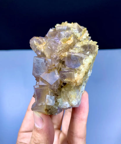 Purple & Yellow Color Cubic Phantom Fluorite from Pakistan - 305 gram