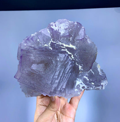 Huge Size Purple Phantom Fluorite, Unique Stepwise Terminations, Natural Fluorite Specimen - 1540 grams