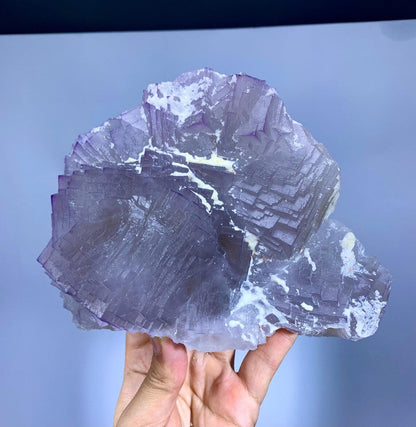Huge Size Purple Phantom Fluorite, Unique Stepwise Terminations, Natural Fluorite Specimen - 1540 grams