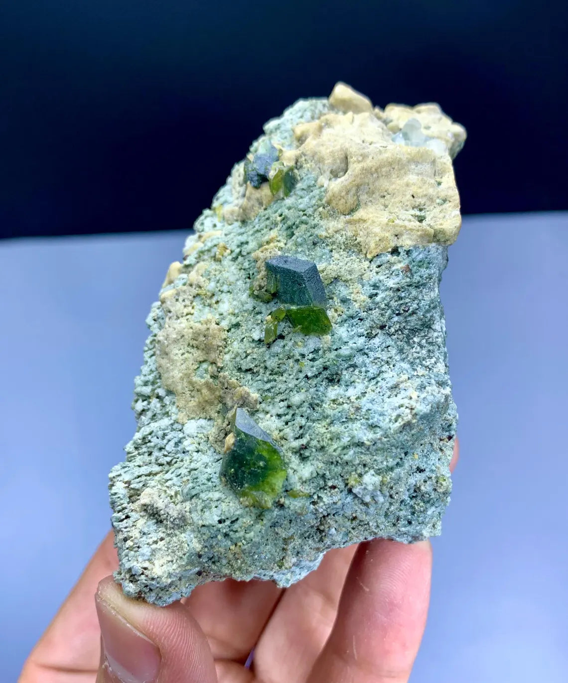 Green Sphene Titanite on Matrix from Pakistan - 200 gram