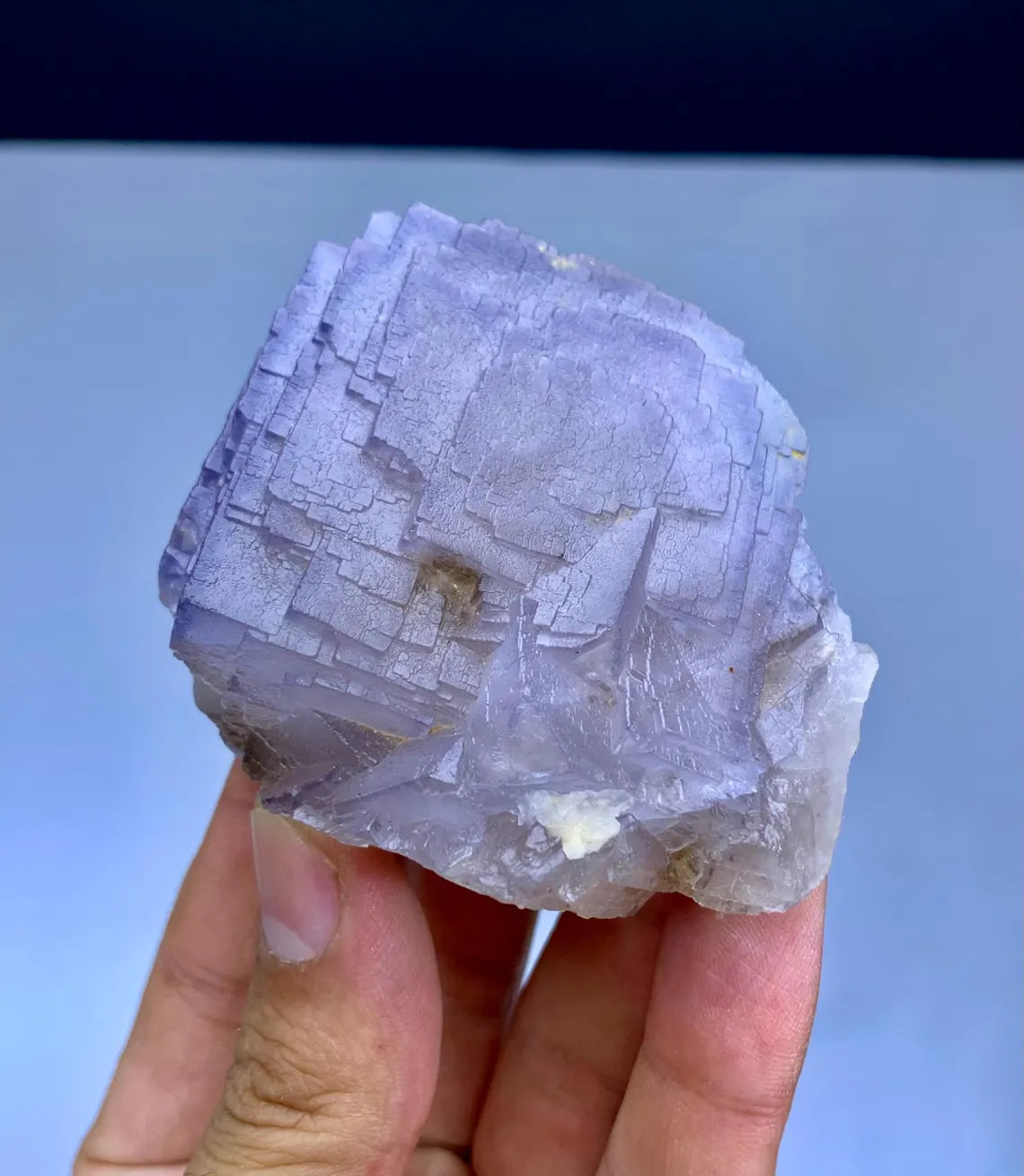 Purple Blue Phantom Fluorite Crystal, Natural Fluorite Specimen - 222 gram