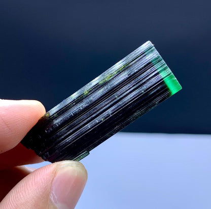 Stunning Green Cap Bicolor Tourmaline Crystal - 79.10 carat